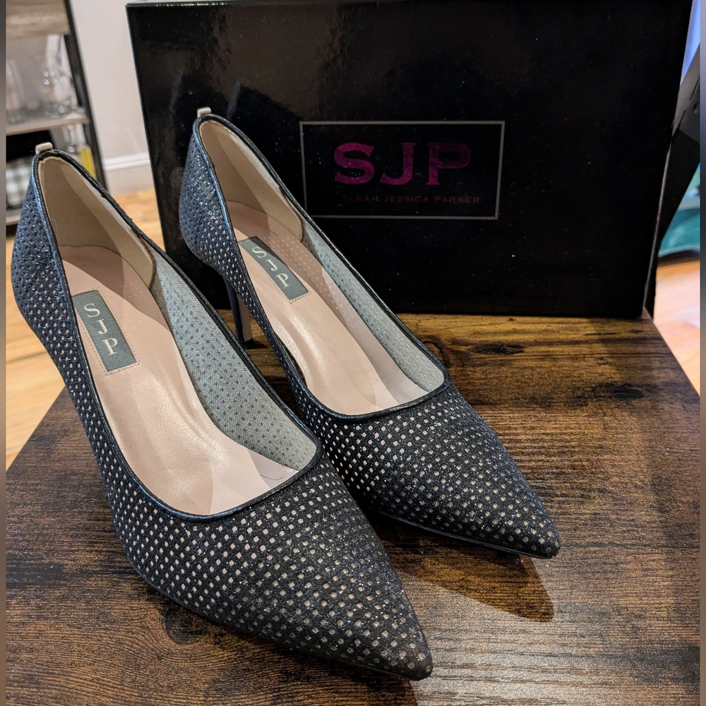 SJP by Sarah Jessica Parker Fishnet Fawn 70mm Pumps Size 39